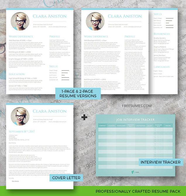 resume template set simple snapshot