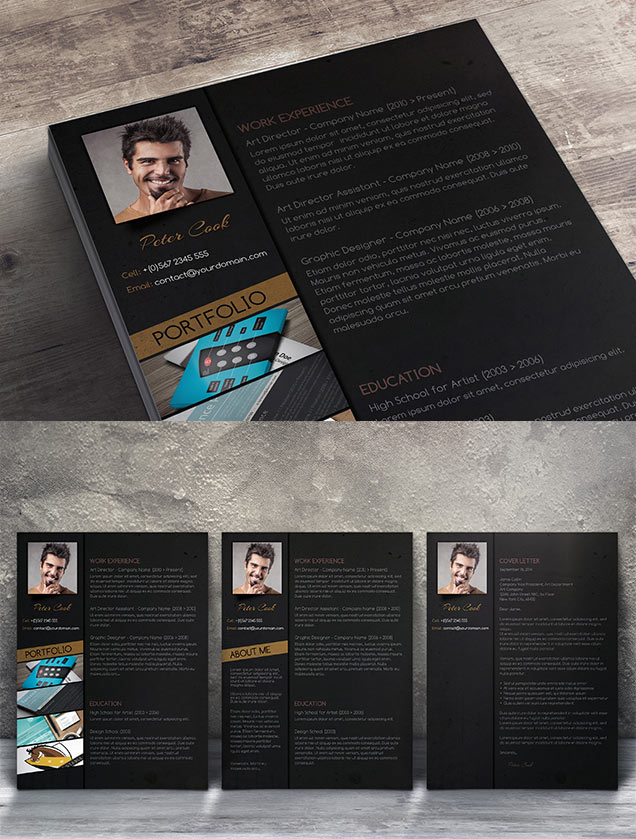 portfolio resume set psd fancy resumes