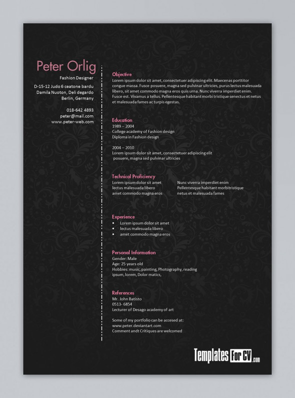 Fashion Resume Templates Free Dockbezy fashion-resume-templates-free-dockbezy