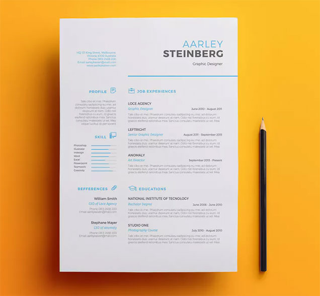 minimalist resume for Word