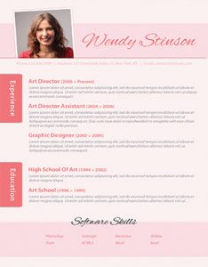 pink resume cover letter business card