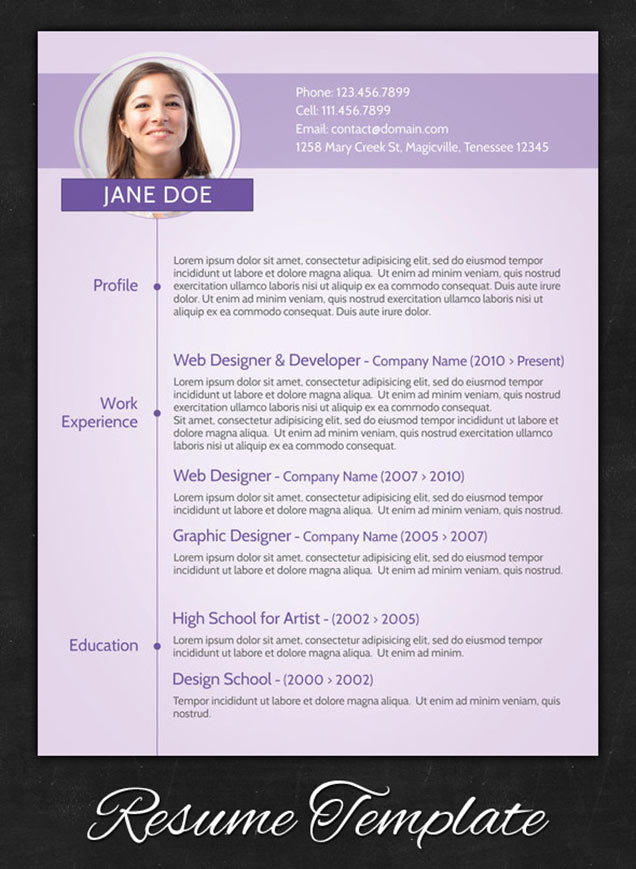 purple modern resume