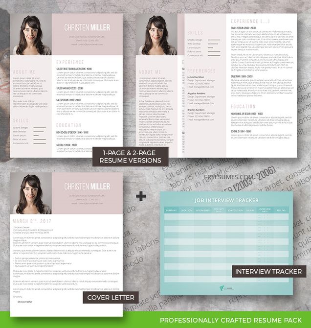 Vintage Rose Complete Resume Pack - Resume Template Set Vintage Rose 