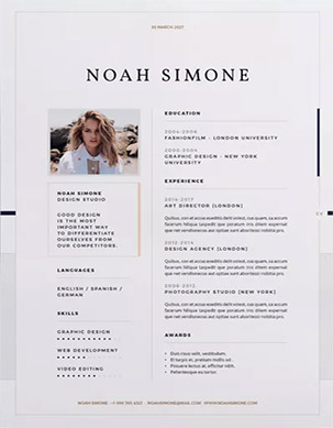 stylish InDesign resume template