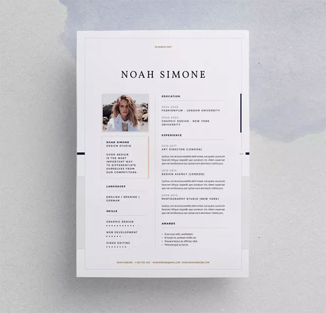 stylish indesign resume