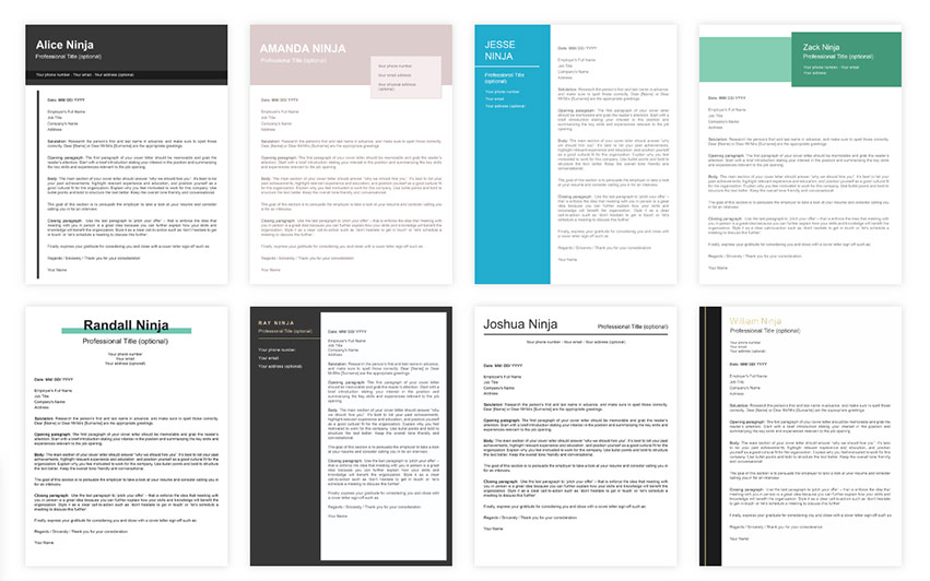 cover letter templates