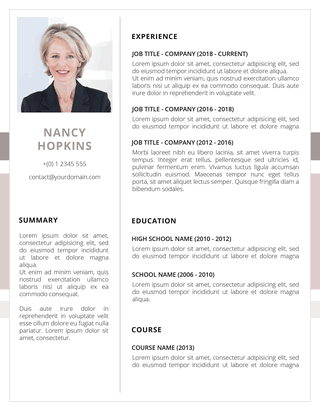 nancy resume template free