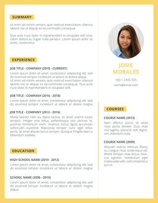 orant resume template word